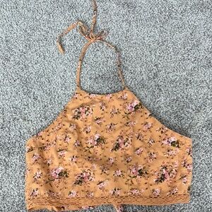 American Eagle Outfitters Orange Tie back Halter Top